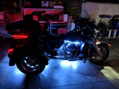 custom lights on motorcycle