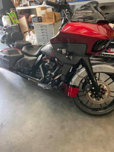 red and black motorcycle custom paint